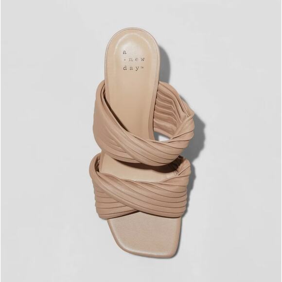 NEW A New Day Women's Jessa Mule Heels Slide Open Toe Sandals - Brown Size 6.5 - Picture 3 of 4